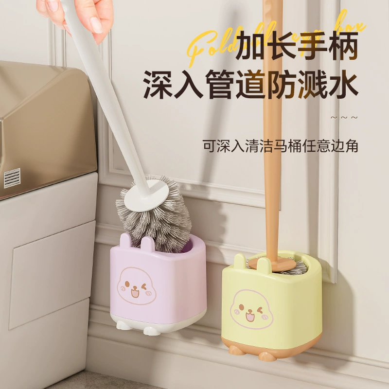 Домашняя туалетная щетка без тупика с нижней стеной сидячих щеток для чистки утолщек для ванной комнаты пластиковая длинная ручка для туалетной щетки оптом