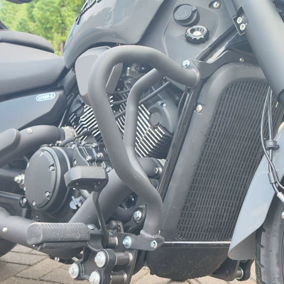Motorcycle bumper electroplated silver carbon steel - black-carbon-steel-bumper