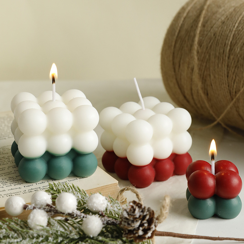 Fábrica al por mayor linda vela de burbuja regalo al por mayor dormitorio de niñas decoración de bandeja de ins cubo de Rubik vela de aromaterapia