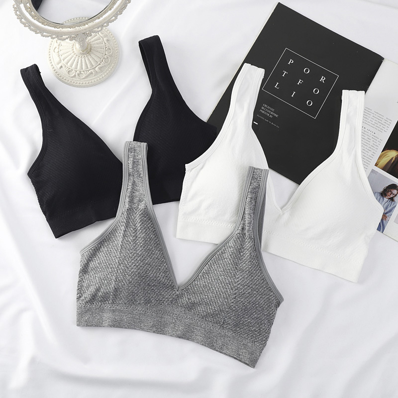 Cross-border new seamless large U-shaped beautiful back wrapped breast without steel ring bottoming tube top sports underwear V-neck triangle cup bra