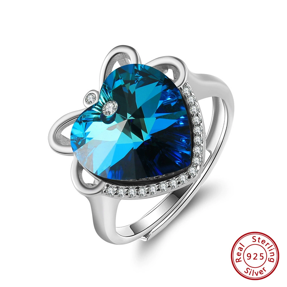 Новинка May’s Shangda новые элементы Swarovski любовь высококачественный кристаллов светлая роскошь женское стерлинговое серебро кольцо