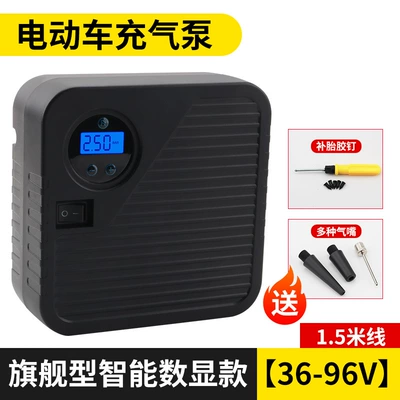 Hava nasosu: inflator electric 48V60V72V96V motorcycle - flagship-smart-digital-display-model-36-96v-15m-wires-various-air-nozzles-tire-repair-glue-nails
