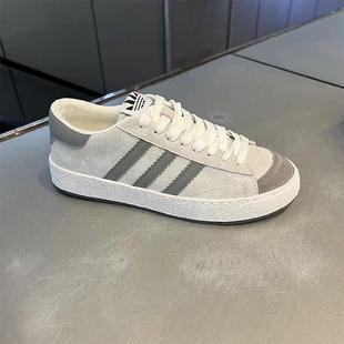 Men's Shoes Three-bar Fashion Explosion Board Shoes Trendy Autumn Hong Kong Style Casual Shoes All-match Frosted Leather Soft Bottom sneaker