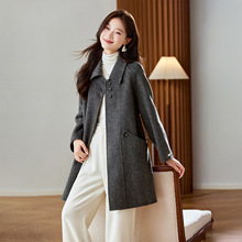 时尚中长款双面羊绒大衣女2025秋冬新款韩系独特超好看毛呢外套女