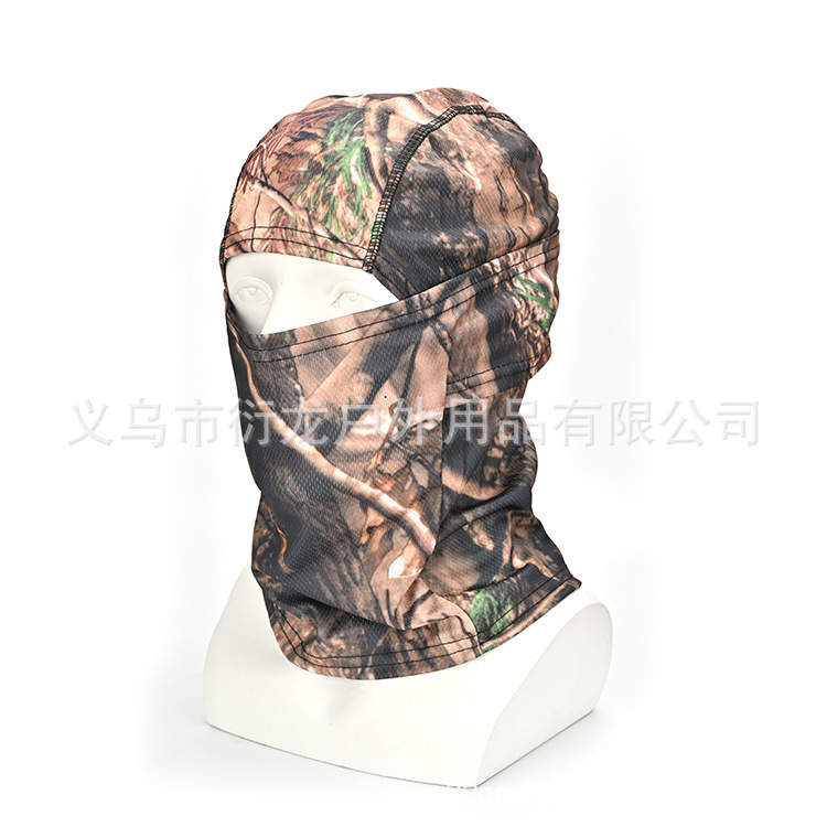Cuello de camuflaje, casco de ciclismo de verano, pañuelo frío, babero a prueba de polvo, protector solar para hombres, máscara de pesca, cubierta facial