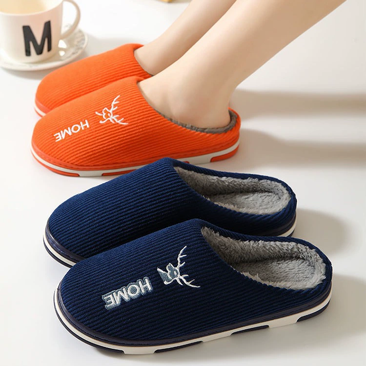 Осенне-зимние хлопковые тапочки для пар, женские нескользящие домашние тапочки с толстой подошвой, износостойкие теплые мужские тапочки Мао для наружного ношения