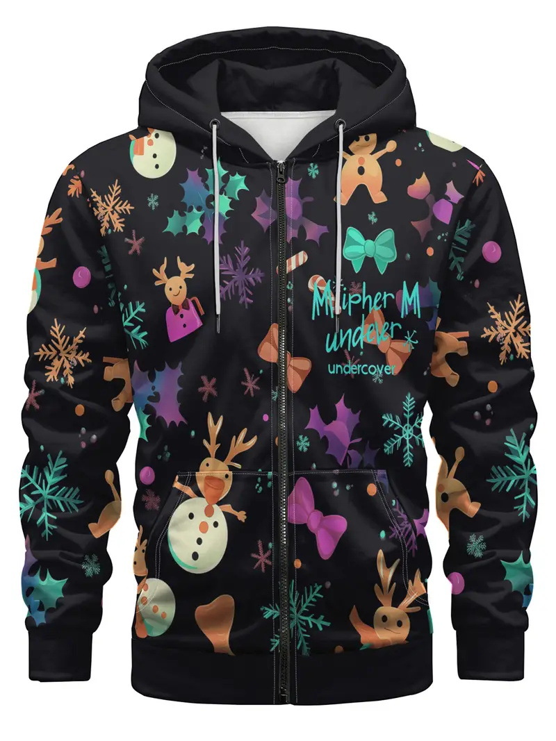 Fábrica al por mayor impresión digital 3D nuevo suéter con capucha chaqueta de suéter de pareja europea y americana serie de calavera MF08