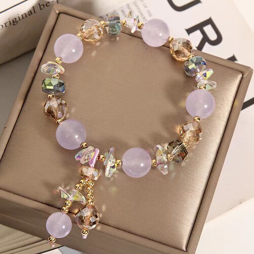 Handmade Sea Blue Crystal Bracelet for Women, Unique INS Design, Student Friend Bracelet, Simple Bracelet