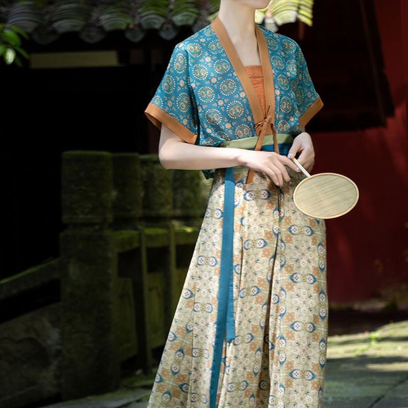 2025新款唐制汉服女春夏款复原风改良国风吊带唐背子破裙日常通勤|undefined