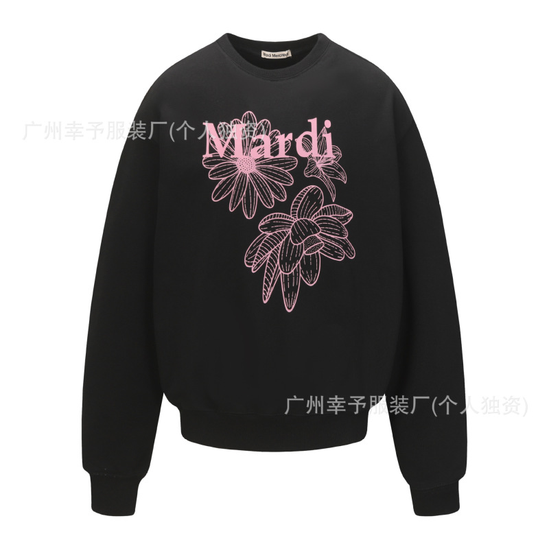 韩国Mardi卫衣赵露思同款小雏菊腊肠狗女秋冬刺绣印花套头圆领外|undefined
