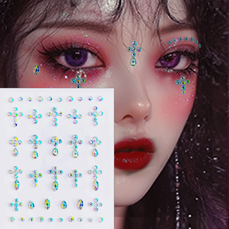Elf Tears Drill under Eye Sticking Drill Water Drops Christmas Photo ins Face Decoration Fairy Makeup Eye Sticking Rhinestone