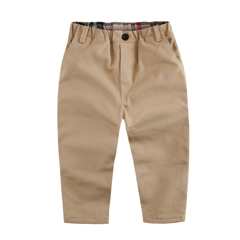 Fashion Solid Color Elastic Waist 100% Cotton Boys Pants display picture 9