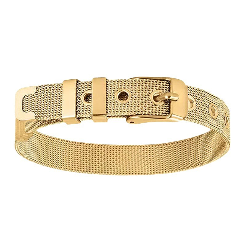 Adjustable Steel Mesh Band Bracelet Men's and Women's Fashion Wrist Accessories Titanium Steel Personalized Creative Watch Band