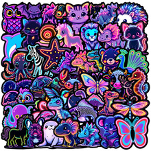 50张霓虹灯动物涂鸦贴纸水杯手机防水装饰贴纸创意霓虹灯贴画批发