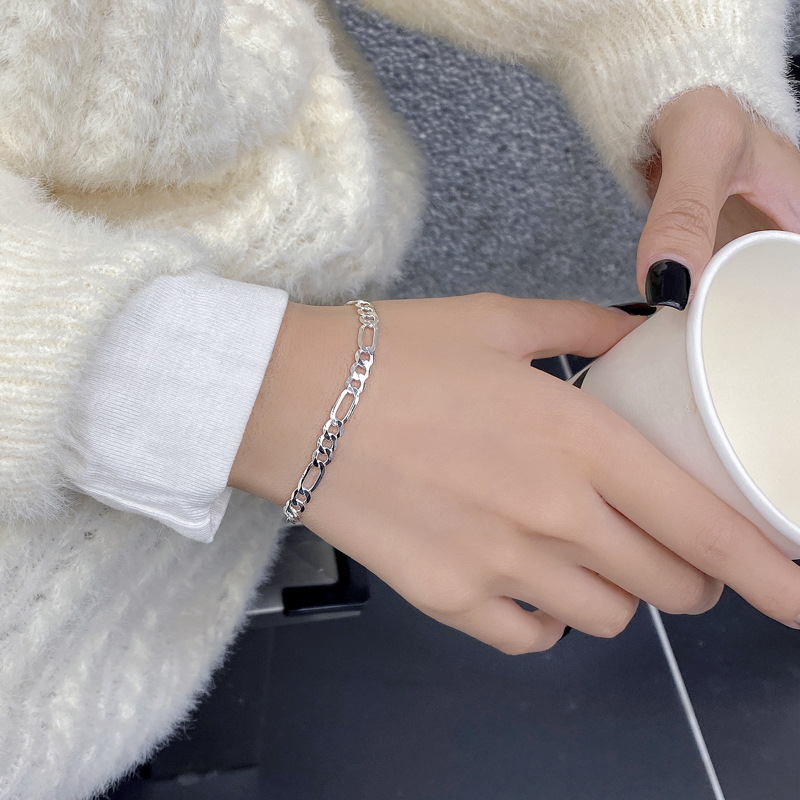 Stone-Free Inlay Material Bracelets Classification 925 sterling silver Chain Material Silver Bracelets Hip-Hop