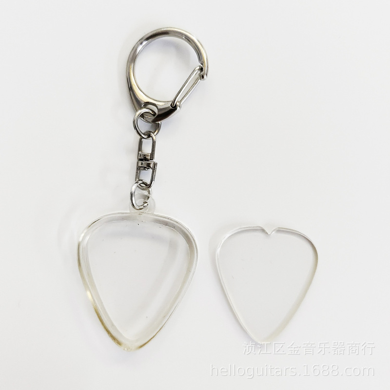 Transparent Pick Box Guitar Pick Collection Box Standard Type Prapnel Pendant Necklace Keychain Pick Storage Pendant