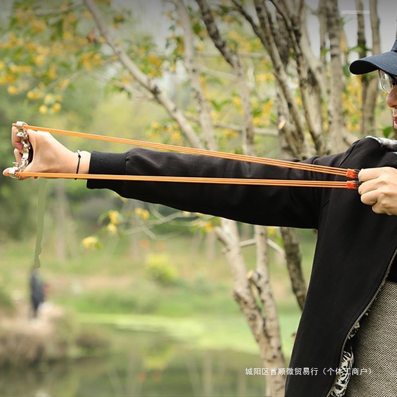 新款大威力三卡圆皮筋弹弓架努弓高精度钢珠泥丸比赛