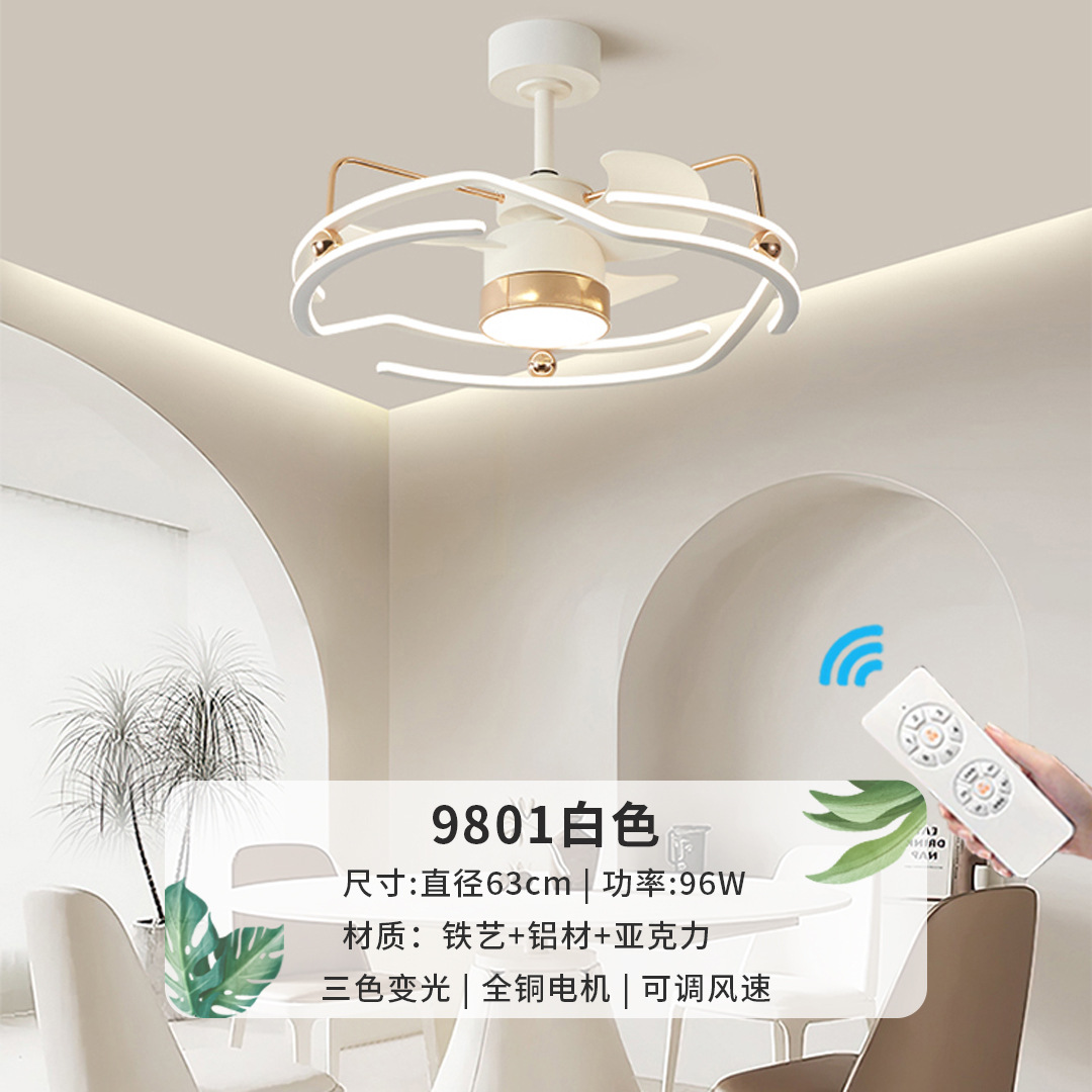 Ventilador lámpara ventilador de techo sala de estar comedor simple moderno chandelier con ventilador en casa comedor lámpara ventilador de mesa