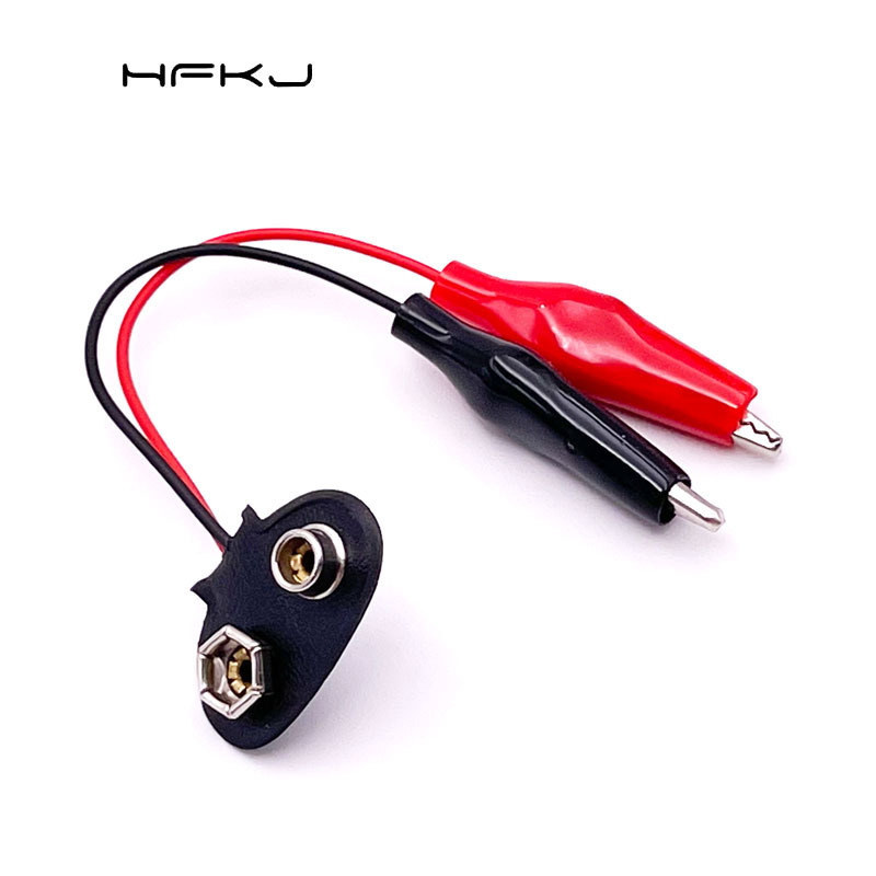 9V Battery Button to Alligator Clip Wire Solder with Lead Wire Length 15cm T/I-Shaped 9V Battery Box Battery Buckle 9V Battery Button to Alligator Clip Wire Solder with Lead Wire Length 15cm T/I-Shaped 9V Battery Box Battery Buckle