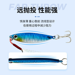 Long-range cast iron plate lure, fake bait, feather hook, reinforced blood groove hook, perch, mandarin fish, cocked mouth, lead fish fake bait