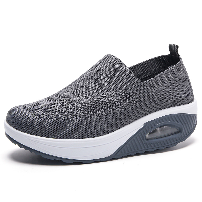 Otoño 2023 Zapatos de mujer patada transfronteriza vuelo cómodo tejido antideslizante de malla de fondo suave Comercio exterior transpirable cojín de aire zapatilla
