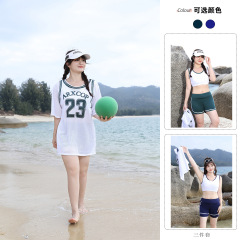 分体式水着女性韓国スポーツモデル保守平角ズボン三点セット水着が痩せています。