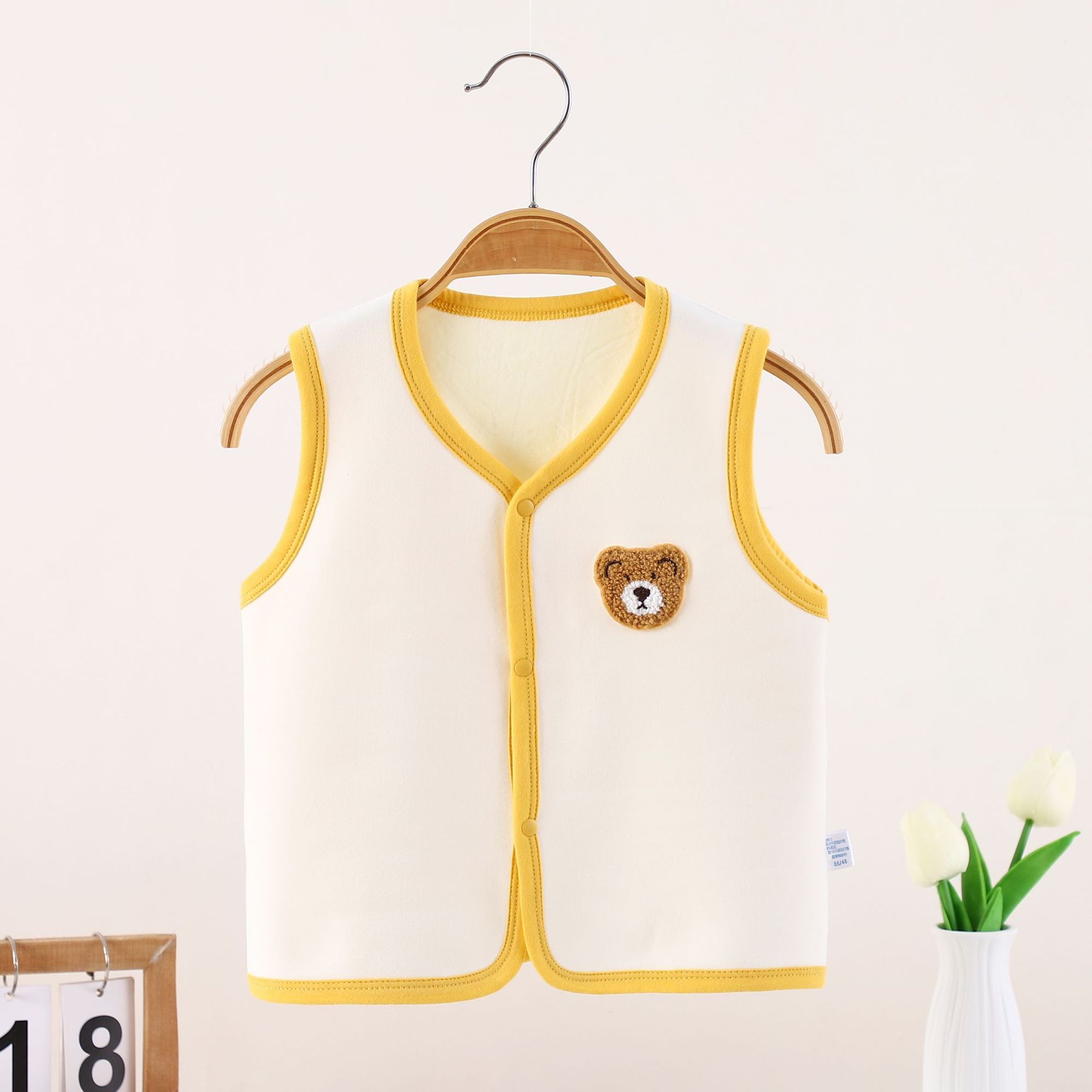 chaleco de bebé recién nacido primavera y otoño chaleco de peluche recién nacido calentamiento clip de pony para hombres y niñas hombro de baoh