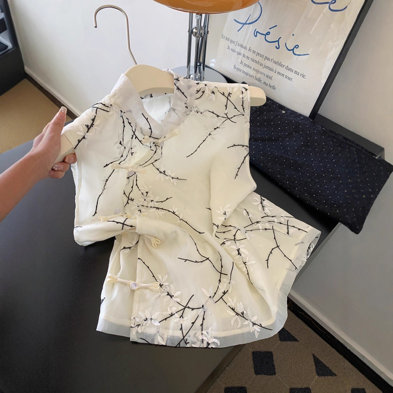 New Chinese Style National Style Disc Button Embroidered Stand Collar Sleeveless Shirt Elegant Ladies Design Niche Tops 2025 New Style New Chinese Style National Style Disc Button Embroidered Stand Collar Sleeveless Shirt Elegant Ladies Design Niche Tops 2025 New Style