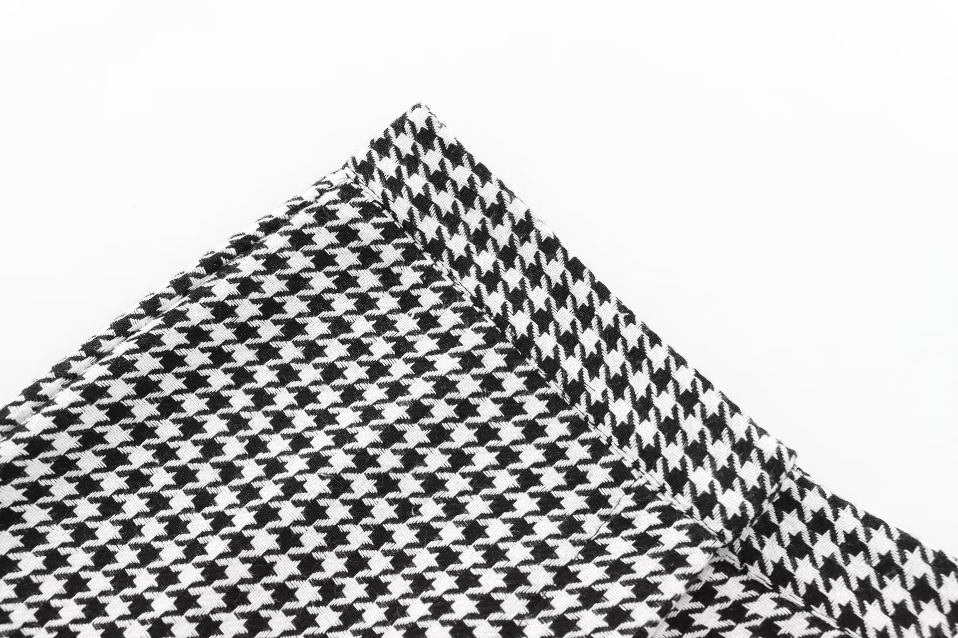 GraceChic 2025 Spring Autumn New Women's Fashion European And American Style French Houndstooth Short Casual Blazer Wide-Leg Pants_voghion.com