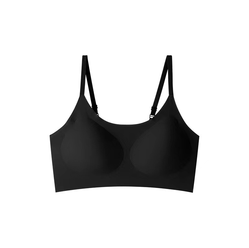 Ropa interior sin marcas de mujer fija copa correa de hombro ajustable verano helado sensación fría pechos pequeños se reúnen sin anillo de acero bra hermosa espalda