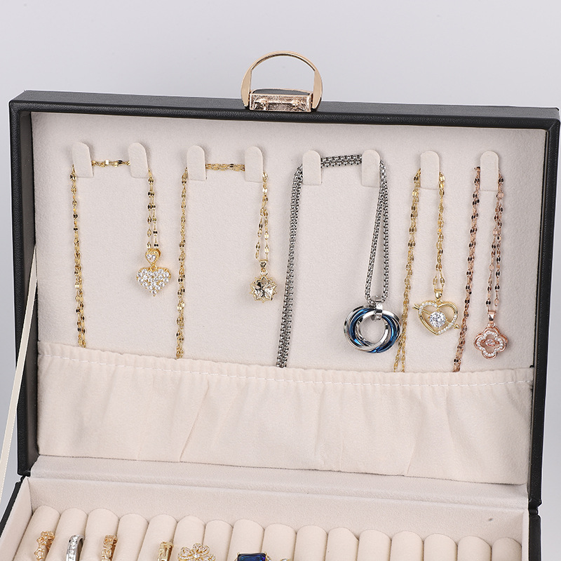 Caja de almacenamiento de joyas multicapa de gran capacidad para joyas, accesorios para el cabello, anillos, pendientes, collares, pendientes, pulseras, caja de almacenamiento