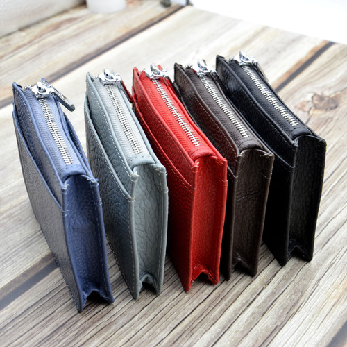 Widened genuine pickup bag, first-layer cowhide coin purse, zipper, driver's license, bus extra-circuit card holder, large-capacity card holder