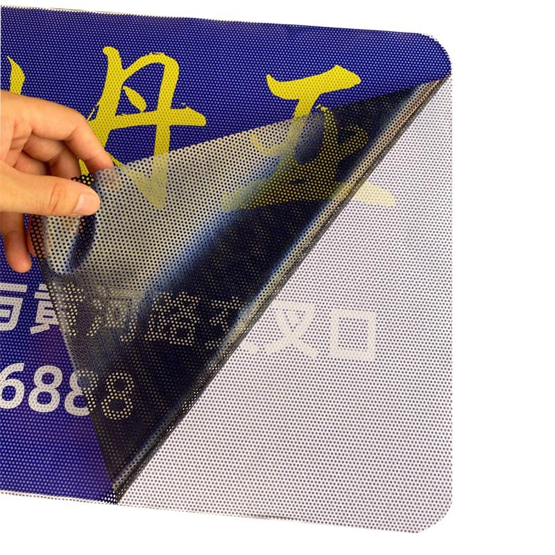 Coche personalizado solo papel adhesivo transparente ventana trasera vidrio publicidad etiqueta engomada del coche malla con agujero material impresión en color