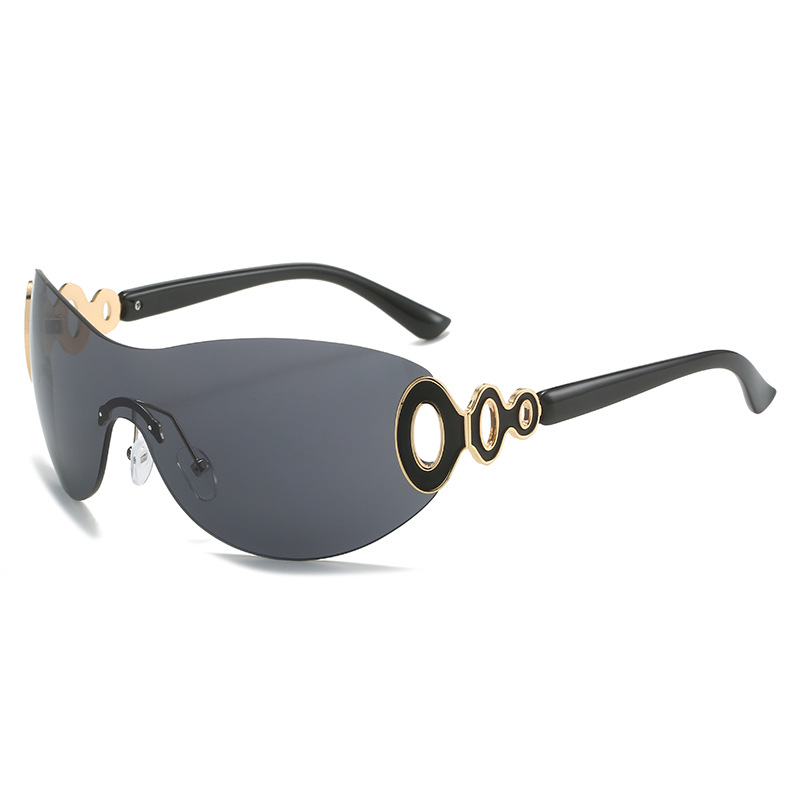 New Y2K European And American Style Unique One-piece Large Frame Glasses Cross-border Trade UV400 Protective Sunglasses_voghion.com
