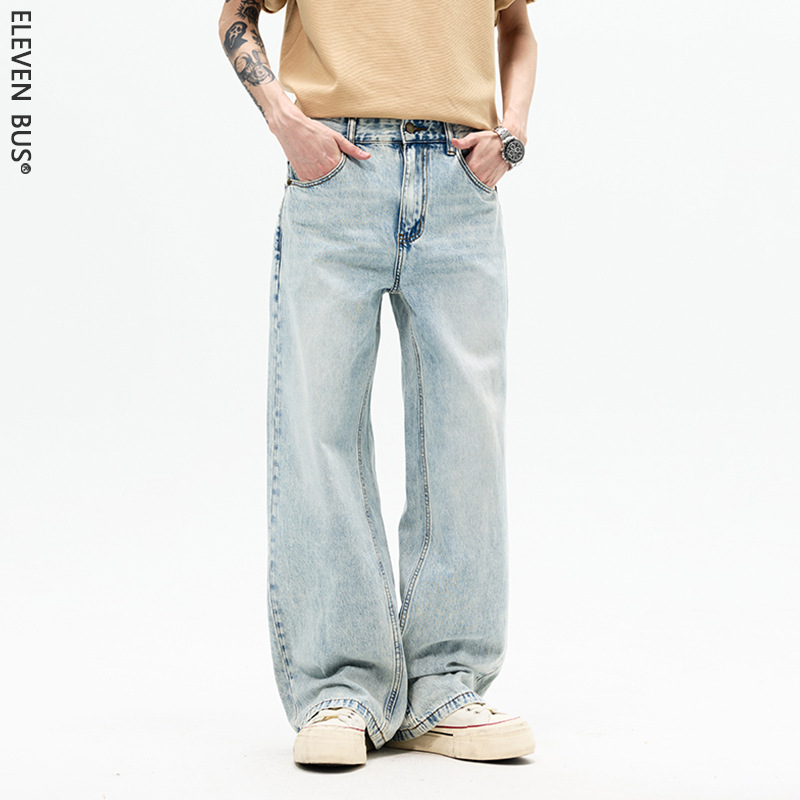 Delight in Doing It | Spring and Summer New American-Style Wide-Leg Jeans for Men, High-Street Fashion Brand, Trendy Drapey Men's Straight-Leg Jeans. Delight in Doing It | Spring and Summer New American-Style Wide-Leg Jeans for Men, High-Street Fashion Brand, Trendy Drapey Men's Straight-Leg Jeans.