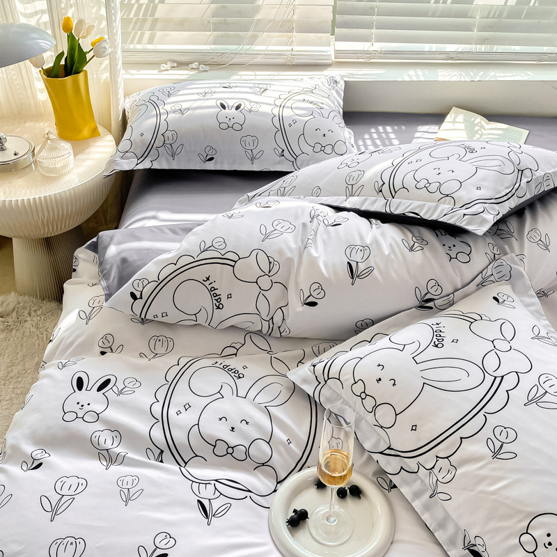 Cubierta del edredón al por mayor sábana de algodón cubierta del edredón individual algodón lavado cama doble cubierta del edredón fabricante de algodón