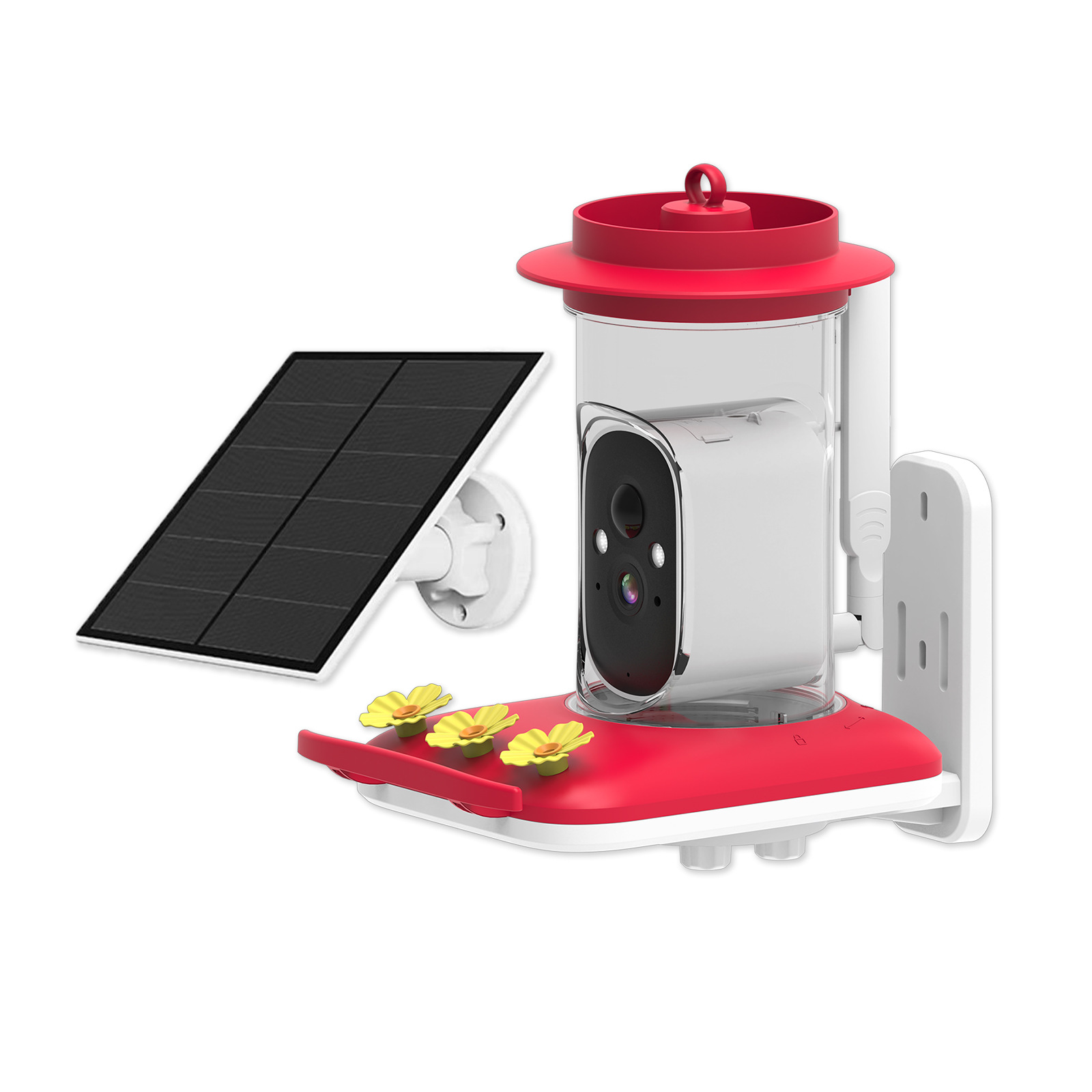 Source Factory AI Hummingbird Water Alimentador de Hummingbird inteligente solar de alta definición de 5MP