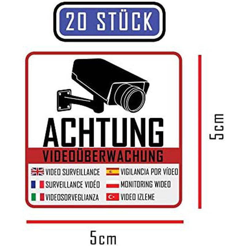 Warning Video Surveillance Advanced Sticker Security Sign Camera Video Surveillance Object Warning Sign 4
