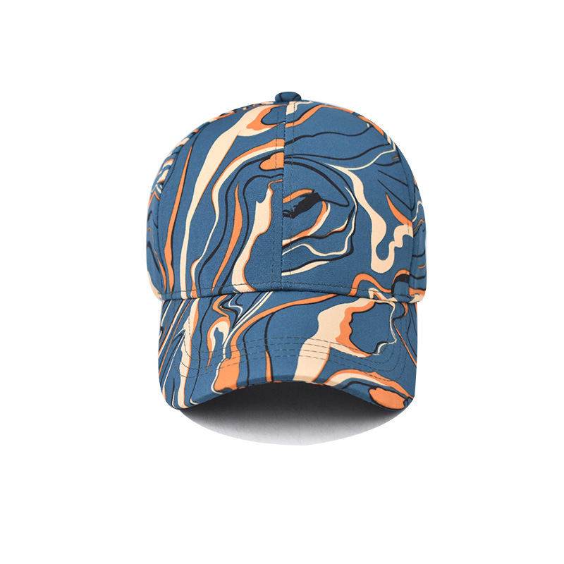 Transfronterizo nuevo al aire libre de moda estilo chino gorra de béisbol hombres y mujeres tie-dyed Plaid peaked Cap Plaid sombrero de moda