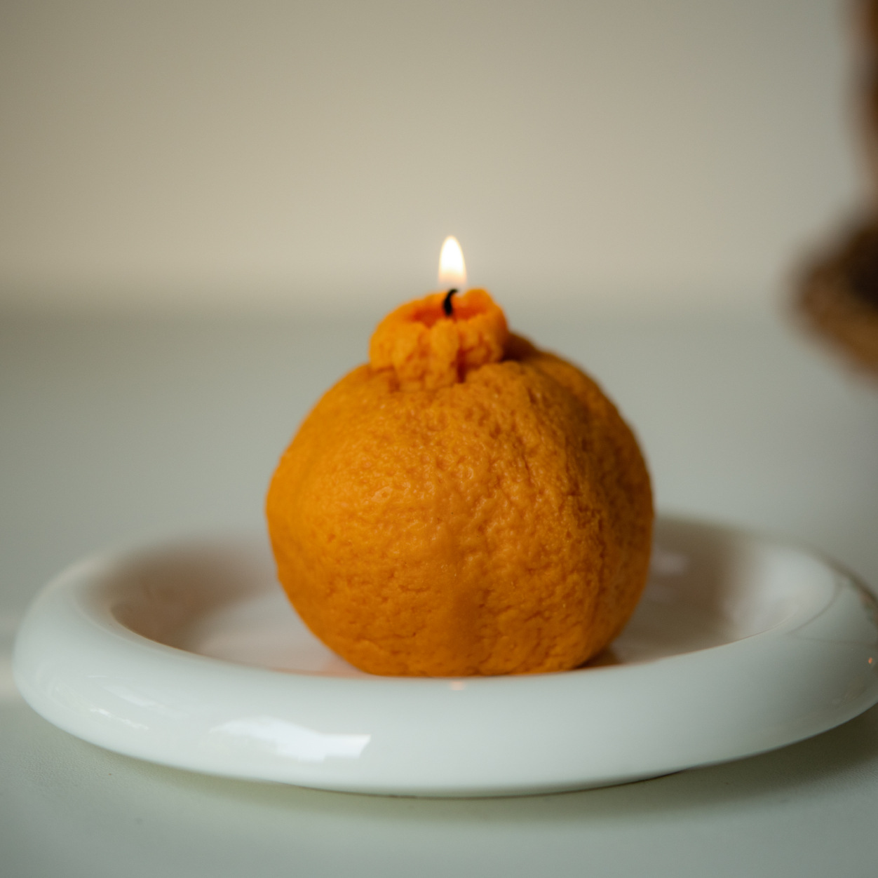 Hecho a mano naranja fruta forma aromaterapia fragancia vela naranja niños amigo regalo decoración del hogar adornos