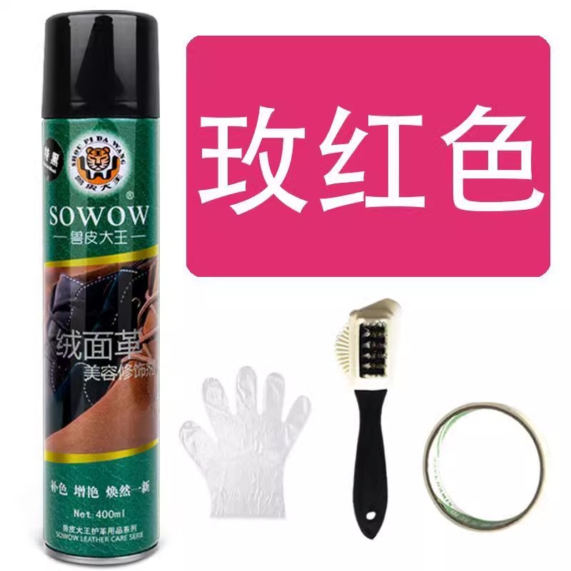 Spray de botella grande de color rojo Rosa + cepillo de piel de terciopelo + papel de grano de belleza + guantes-2