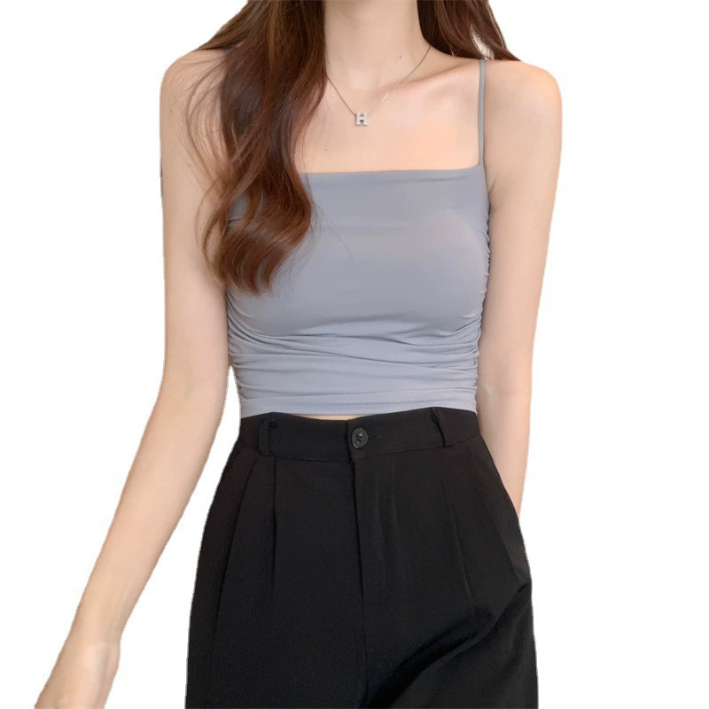 Summer silk fitted tank top, tube top
