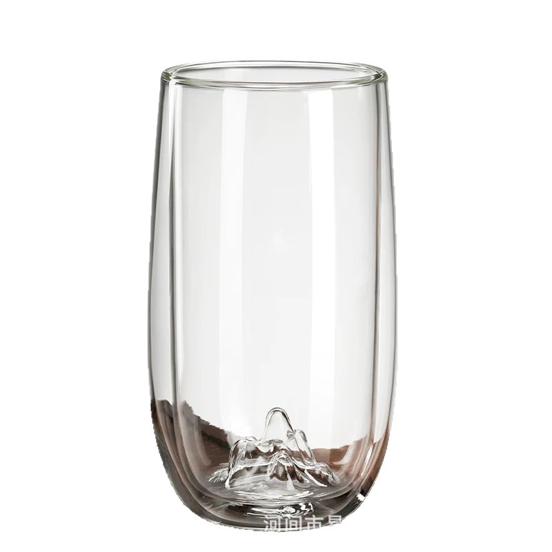 Taza de té verde casera transparente de doble capa, taza de té de alto valor facial, taza de té resistente a alta temperatura