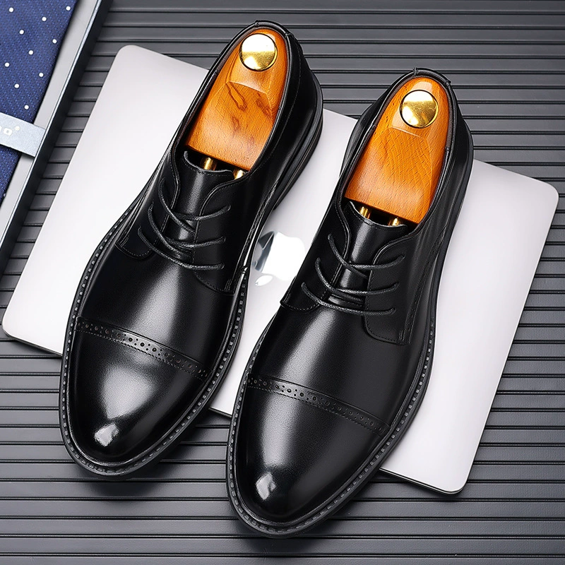 Мужская мягкая подошва бизнес повседневная обувь мужская кожаная обувь мужская кожаная обувь дикая дышащая кожаная обувь свадебная обувь