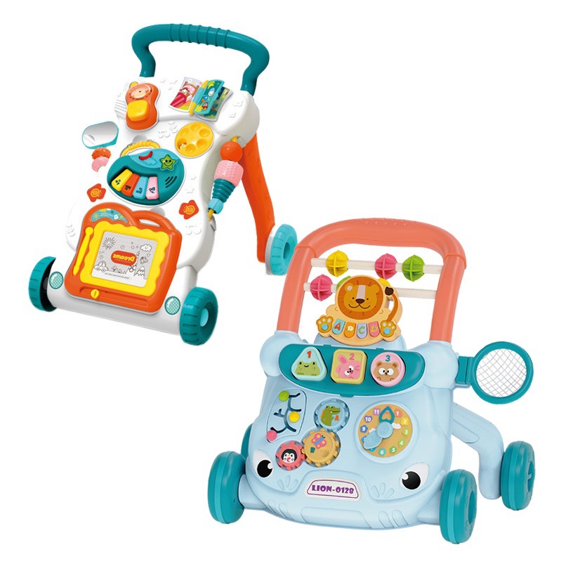 Juguetes de andador para bebés de venta caliente transfronteriza 6-18 meses bebé aprende a caminar cochecito anti-vuelco música interactiva
