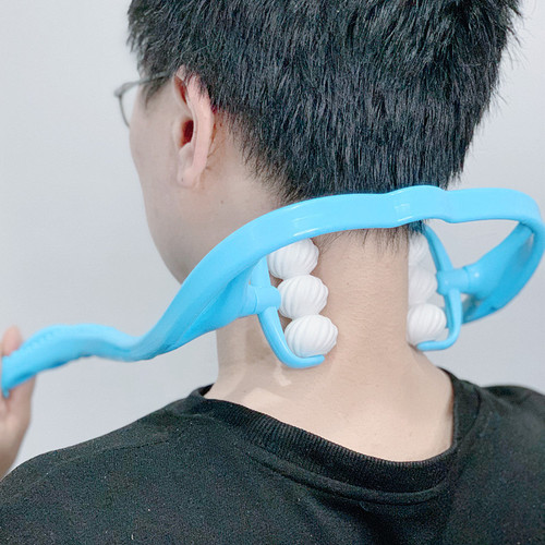 Handheld neck massager clamp neck small cervical vertebra massager manual shoulder and neck dredging instrument massage roller type