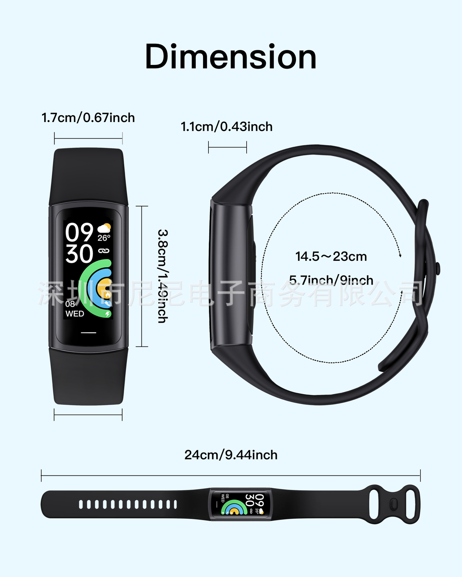 New fashionable and smart fitness wristband for foreign trade, multi-functional waterproof step-counting watch, blood pressure, sleep monitoring, blood oxygen monitoring undefined