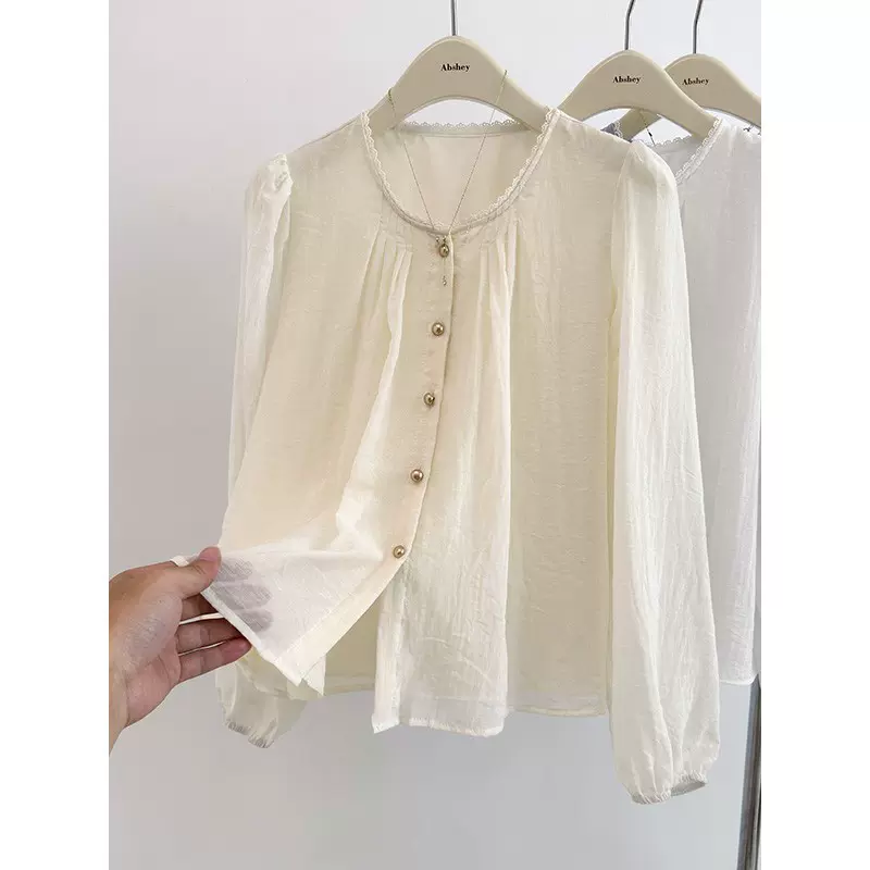 秋冬新宽松休闲纯色百搭衬衫独特别致设计感上衣2025新款女装