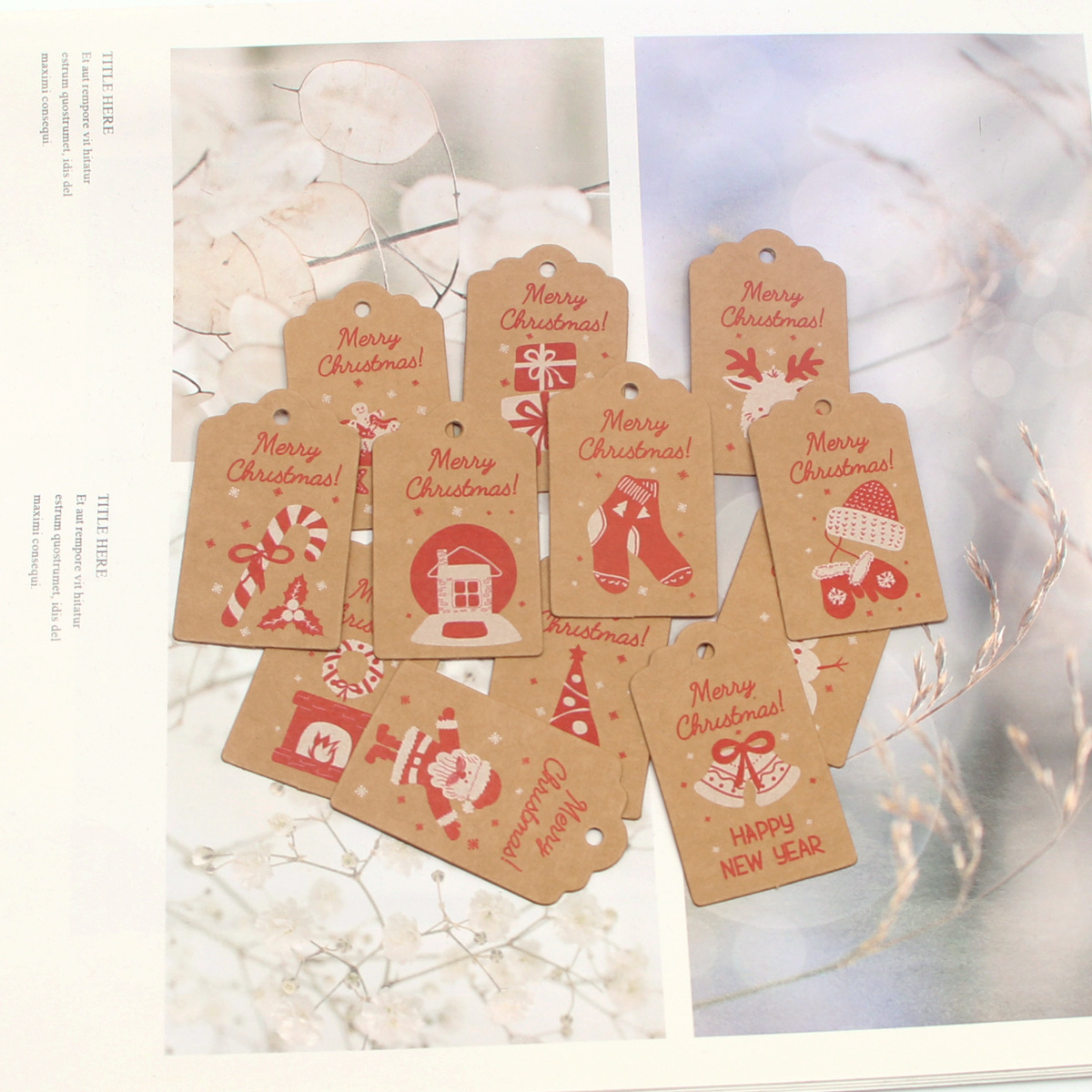 70g Weight Earring Card Jewelry Making Type Jewelry Packaging Cards Classification 100 PCS/Package Quantity Christmas Festival Letter Pattern Cute, Simple Style Style 100 PCS/Package Cute Simple Style Christmas Letter Jewelry Packaging Cards 2