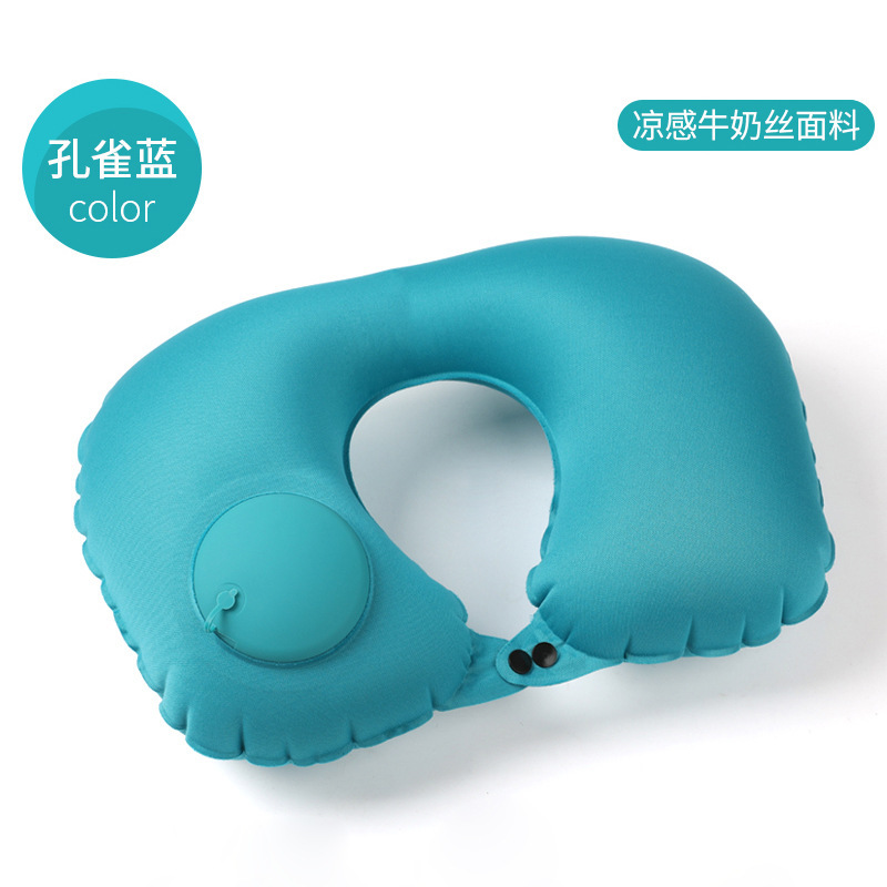 Almohada inflable, almohada para el cuello portátil de viaje, almohada en forma de U inflable, almohada para el cuello de tres tesoros de viaje, almohada para el avión
